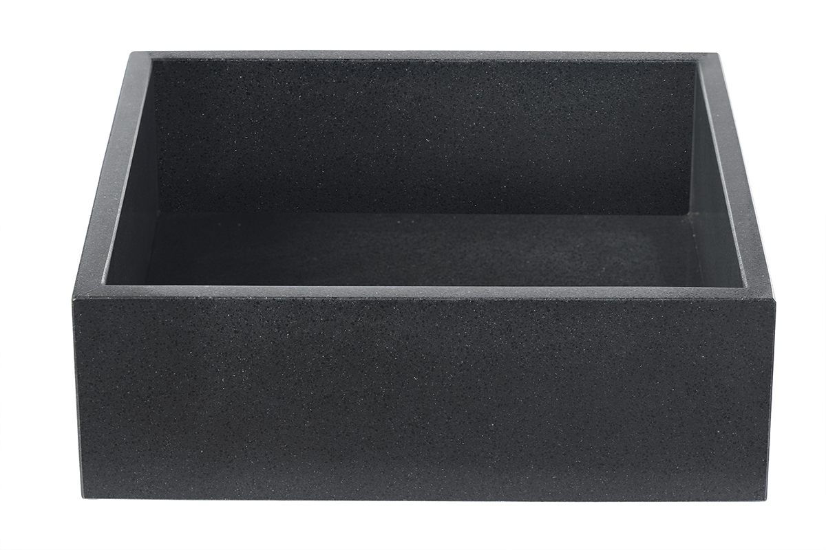 Vasque carr�e en terrazzo noir L40 cm LOUSSA