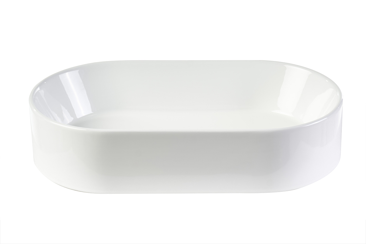 Vasque ovale en c�ramique blanche L52.5 cm YARA