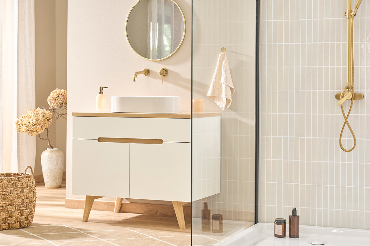 Vasque ovale en c�ramique blanche L52.5 cm YARA