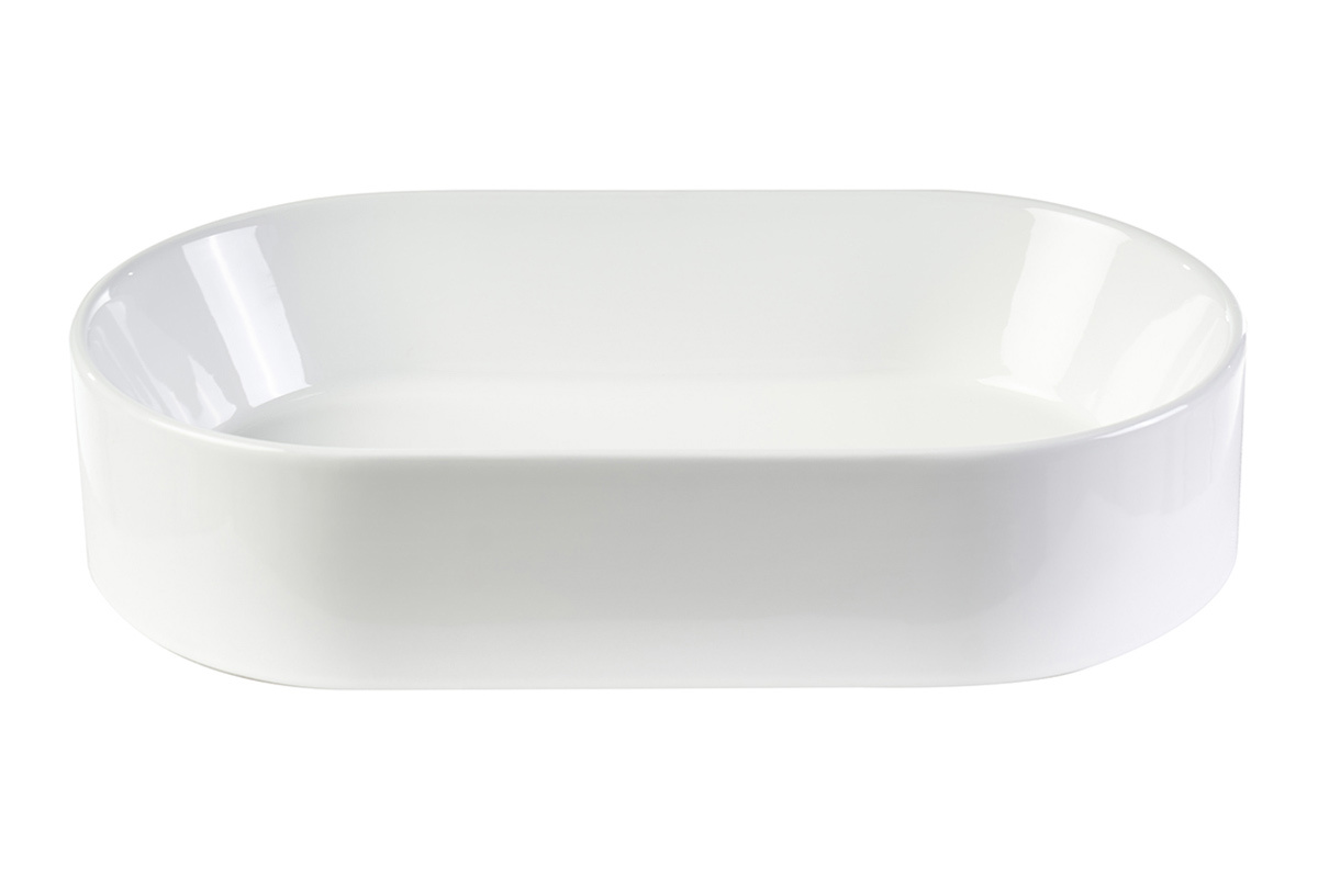 Vasque ovale en c�ramique blanche L52.5 cm YARA