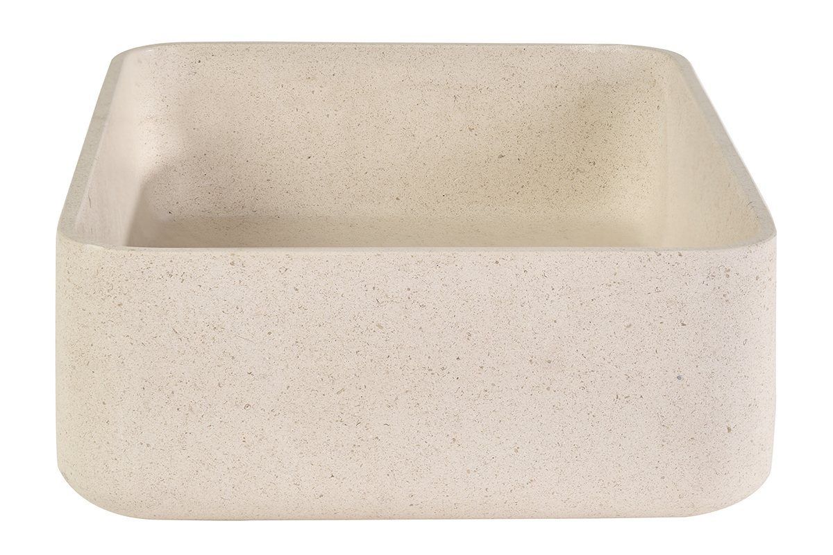 Vasque rectangulaire en pierre naturelle beige L48 cm ALIZEE