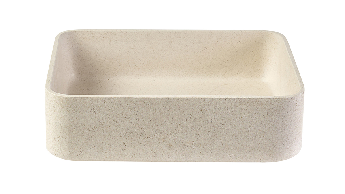 Vasque rectangulaire en pierre naturelle beige L48 cm ALIZEE