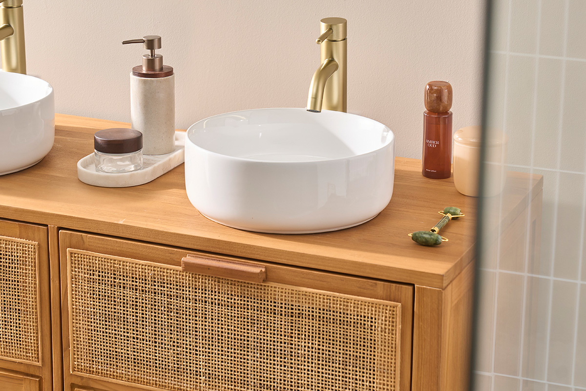 Vasque ronde en c�ramique blanche D31 cm MARLI