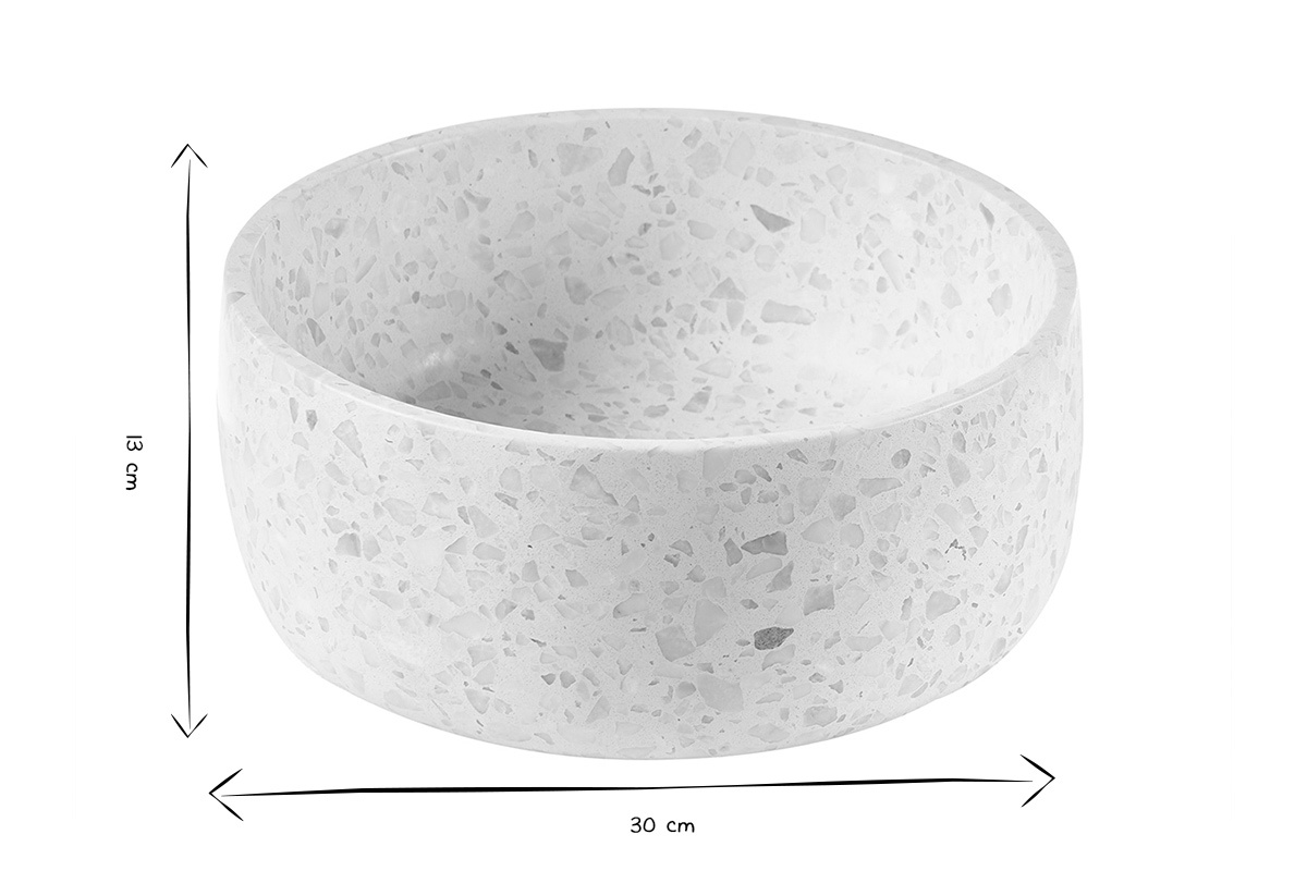 Vasque ronde en terrazzo gris D30 cm JOH