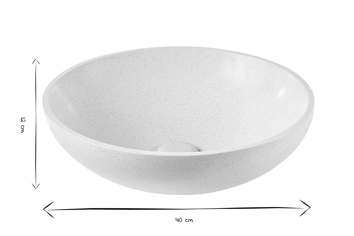 Vasque ronde en terrazzo gris D40 cm LAORA