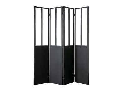 Verrière atelier industrielle en métal noir et verre RACK 4 ventaux - Verrière atelier industrielle en métal noir et verre RACK 4 ventaux